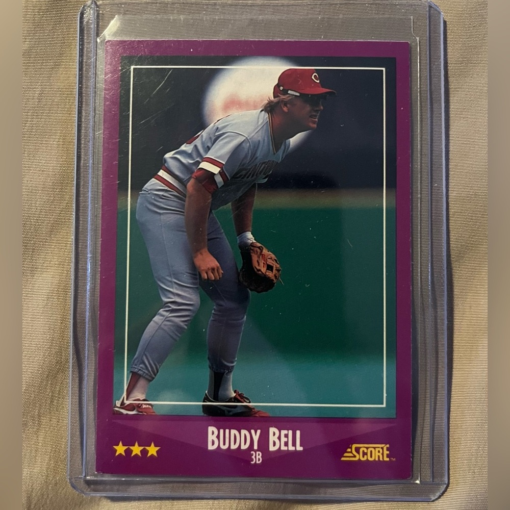 Vintage Buddy Bell 1988 Cincinnati Reds Score MLB Baseball Trading Card